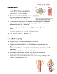 Lumbar stensosis and radiculopathy