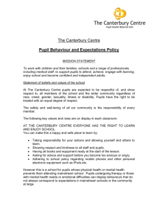 The Canterbury Centre Pupil Behaviour and Expectations Policy