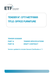 Tender Specifications - European Training Foundation