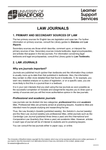 Law Journals - University of Bradford