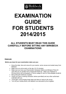 examination - Birkbeck College