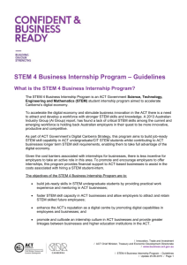 STEM 4 Business Internship Program – Guidelines