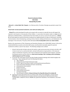 Parent Involvement Policy 2015-2016 Revised May 20, 2015 Birney