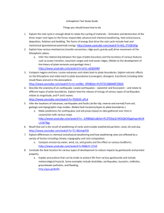 Lithosphere Test Study Guide Things you should know how to do