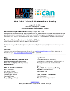 ADA, Title II Training & ADA Coordinator Training