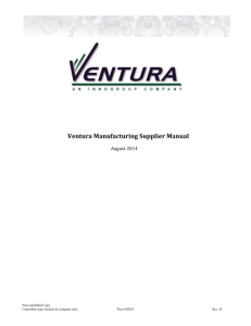 Ventura Manufacturing Supplier Manual