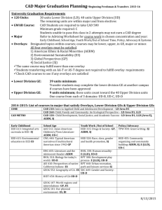 CAD Major Graduation Planning sheet