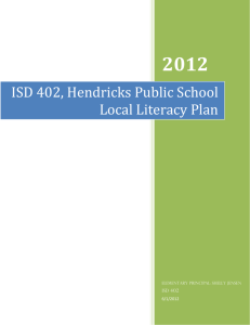 ISD 402, Hendricks Public School Local Literacy Plan