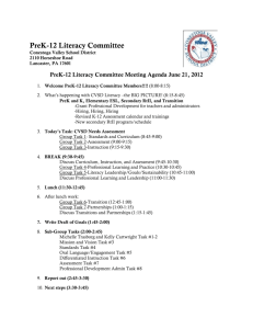 PreK-12 Literacy Committee Meeting Agenda June 21, 2012