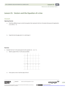 Vectors and the Equation of a Line