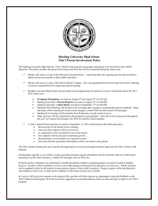 Title I Parent Involvement Policy