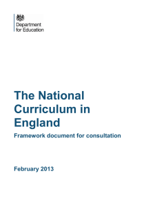 National Curriculum consultation