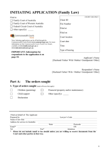 Initiating Application kit - Family Court of Australia