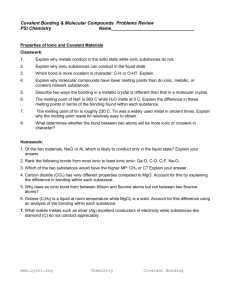 Covalent Bonding & Molecular Compounds Practice Problems