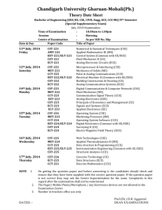 Theory Date Sheet - Chandigarh University