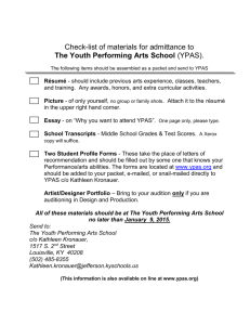 Check List of materials for admittance to The Youth Performing Arts