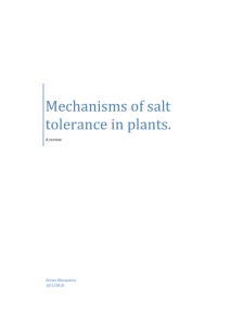 Mechanisms of salt tolerance in plants. - Plant-salt