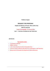 Supply and Delivery of Fluxes, Silica and-or Clay