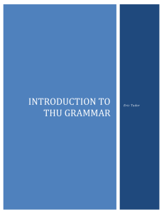Introduction to Thu Grammar