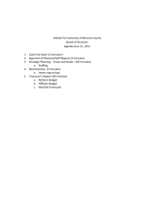 Habitat for Humanity of Monroe County Board of Directors Agenda