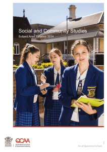 Social and Community Studies Subject Area Syllabus 2014