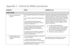 Criteria for NNDL assessments
