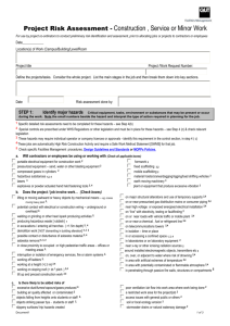 Project Risk Assessment form - Facilities Management