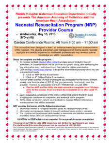 Neonatal Resuscitation Program (NRP) Provider Course