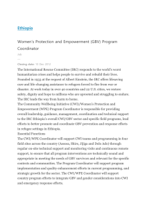 Women`s Protection and Empowerment (GBV) Program Coordinator