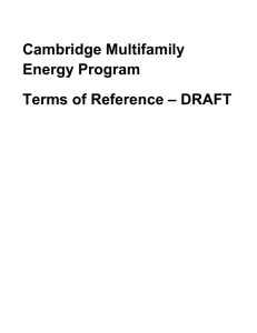 Terms of Reference - Cambridge Multifamily Project