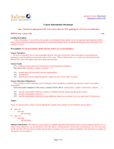 Non Gen Ed Course Information Document (CID) Template