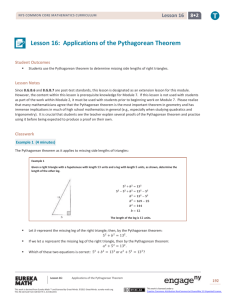 Lesson 16: Applications of the Pythagorean Theorem