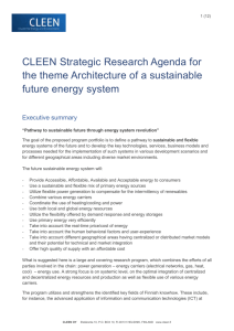 CLEEN SRA for Future Energy System