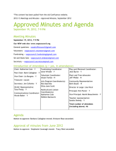 September 2012 – Approved Minutes and Agendas