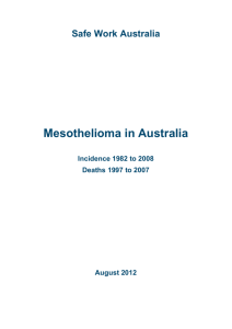 Mesothelioma in Australia Incidence 1982 to 2008 Mortality 1997 to