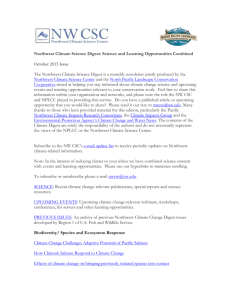October 2015 Issue - Northwest Climate Science Center