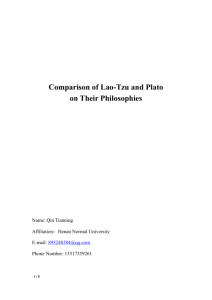 Comparison of Lao-Tzu and Plato on Their