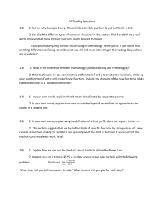Math 5A Fall 2015 Reading Questions