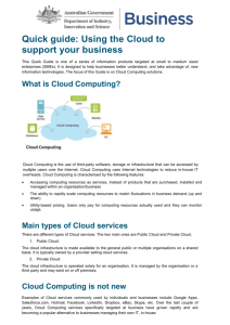 Quick guide: Using the *Cloud* to support your