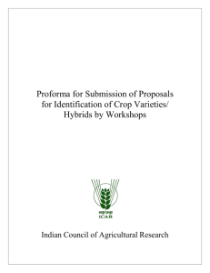 Proforma for Variety Identification - Indian Institute of Maize Research