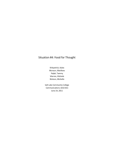Group Project – Food for Thought – Final Report