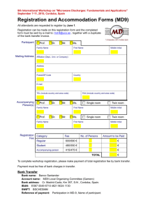 MD9 Registration and Accommodation Form
