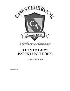 Elementary Handbook - Chesterbrook Academy