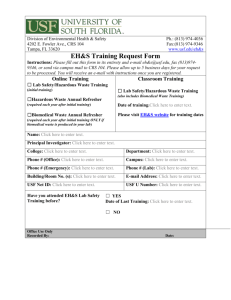 EH&S Training Request Form