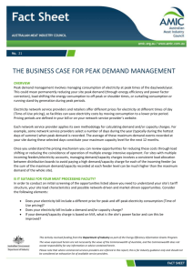 The Business Case for Peak Demand Mgmt