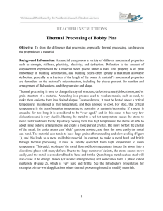 Thermal Processing of Bobby Pins