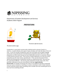 Prepositions - Nipissing University