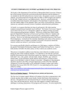 Student Support Process - Metropolitan State University of Denver
