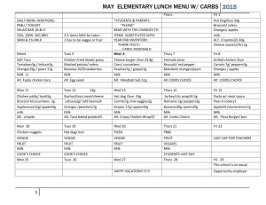 Elementary Lunch Menu - Missouri Valley Schools