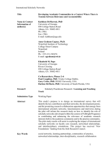 Developing Academic Communities in a Context Where